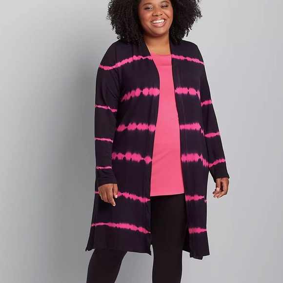 LIVI Pink and Black Cardigan Size 18/20 - Picture 1 of 13